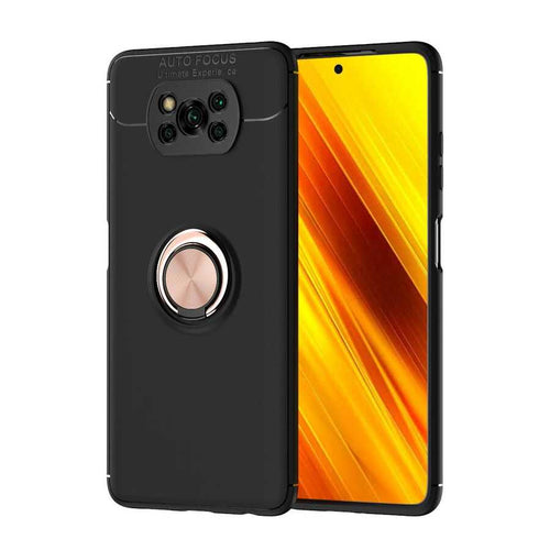 Xiaomi Poco X3 Kılıf Zore Ravel Silikon Kılıf - Siyah-Rose Gold