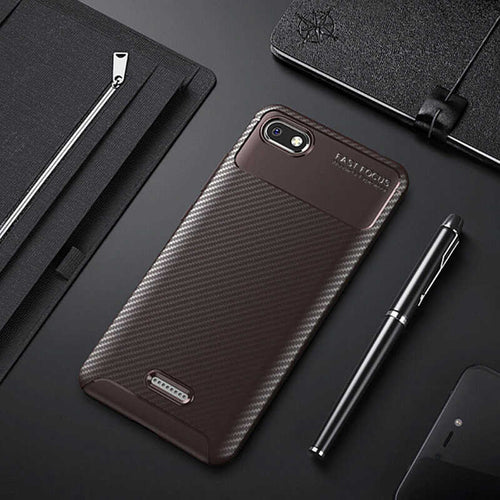Xiaomi Redmi 6A Kılıf Zore Negro Silikon Kılıf - Kahverengi