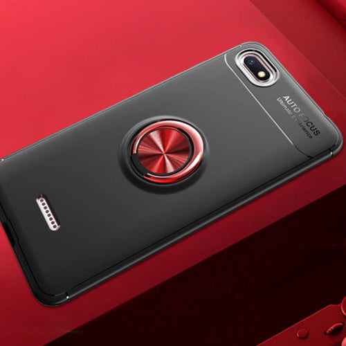 Xiaomi Redmi 6A Kılıf Zore Ravel Silikon Kılıf - Siyah-Kırmızı