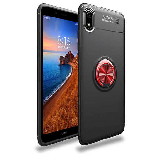 Xiaomi Redmi 7A Kılıf Zore Ravel Silikon Kılıf - Siyah-Kırmızı
