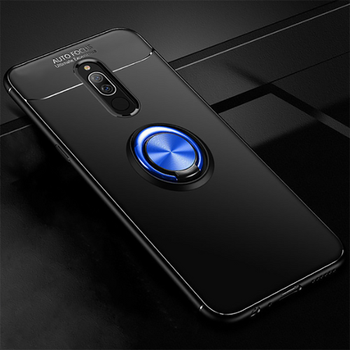 Xiaomi Redmi 8 Kılıf Zore Ravel Silikon Kılıf - Siyah-Mavi