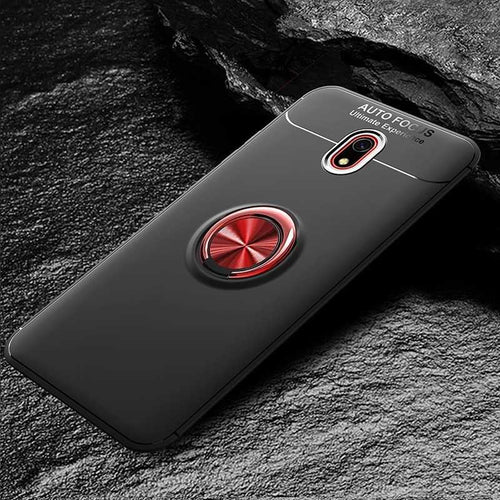 Xiaomi Redmi 8A Kılıf Zore Ravel Silikon Kılıf - Siyah-Kırmızı