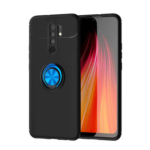 Xiaomi Redmi 9 Kılıf Zore Ravel Silikon Kılıf - Siyah-Mavi