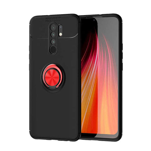 Xiaomi Redmi 9 Kılıf Zore Ravel Silikon Kılıf - Siyah-Kırmızı
