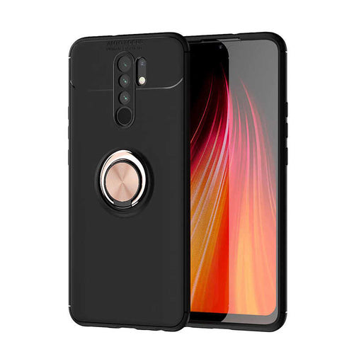 Xiaomi Redmi 9 Kılıf Zore Ravel Silikon Kılıf - Siyah-Rose Gold
