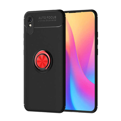 Xiaomi Redmi 9A Kılıf Zore Ravel Silikon Kılıf - Siyah-Kırmızı