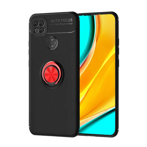 Xiaomi Redmi 9C Kılıf Zore Ravel Silikon Kılıf - Siyah-Kırmızı