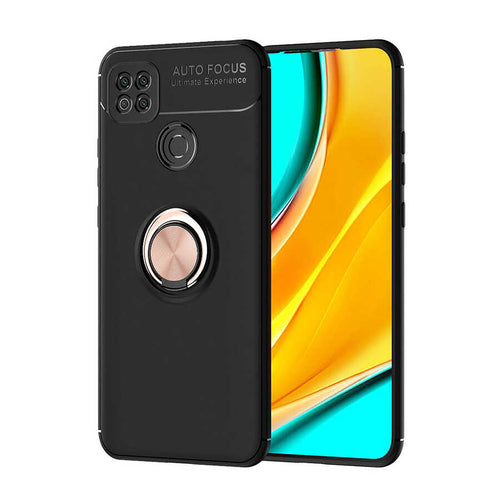 Xiaomi Redmi 9C Kılıf Zore Ravel Silikon Kılıf - Siyah-Rose Gold