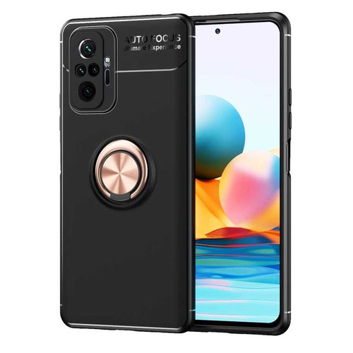 Xiaomi Redmi Note 10 Pro Kılıf Zore Ravel Silikon Kılıf - Siyah-Rose Gold