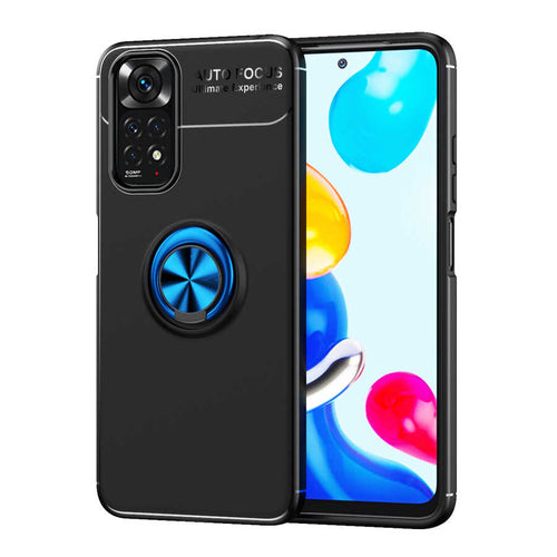 Xiaomi Redmi Note 11S Global Kılıf Zore Ravel Silikon Kılıf - Siyah-Mavi
