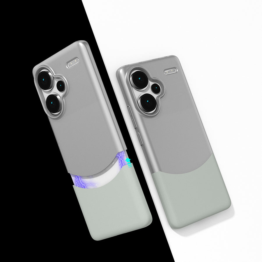 Xiaomi Redmi Note 13 Pro Plus 5G Kılıf Mıknatıslı Zore Duble Kılıf - Gri