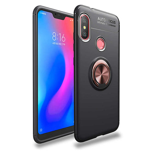 Xiaomi Redmi Note 6 Pro Kılıf Zore Ravel Silikon Kılıf - Siyah-Rose Gold