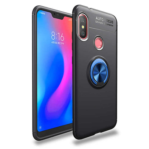 Xiaomi Redmi Note 6 Pro Kılıf Zore Ravel Silikon Kılıf - Siyah-Mavi