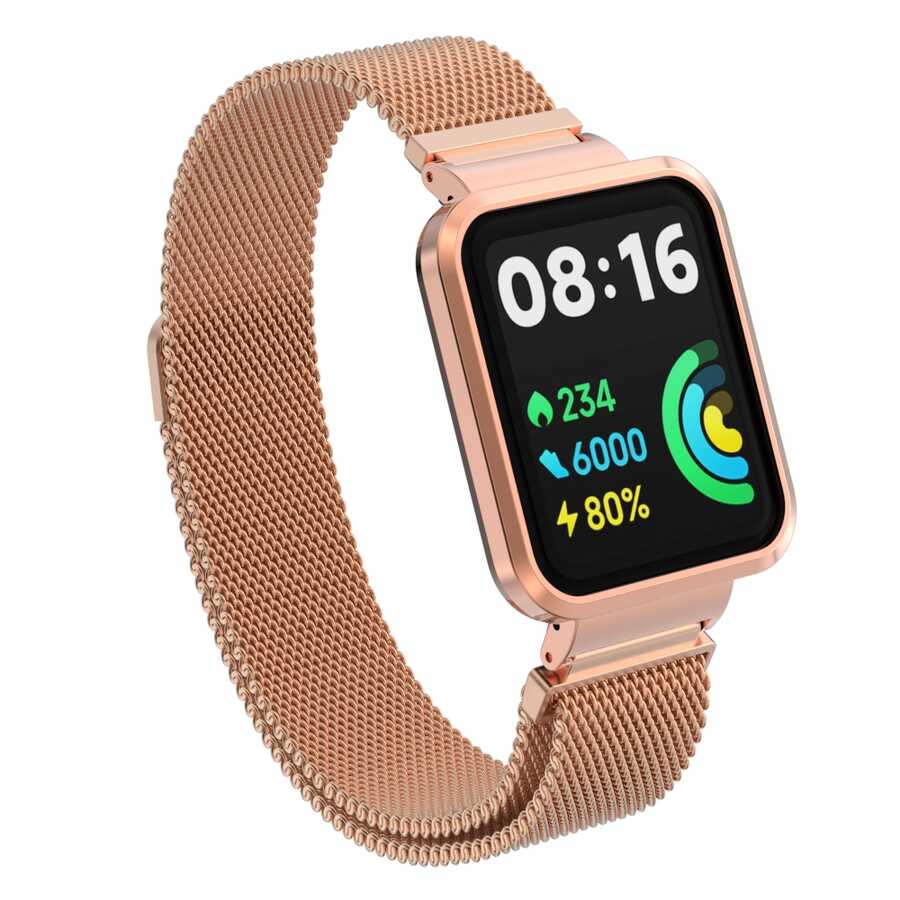 Xiaomi Redmi Watch 2 Lite Zore KRD-58 Metal Kordon - Rose Gold