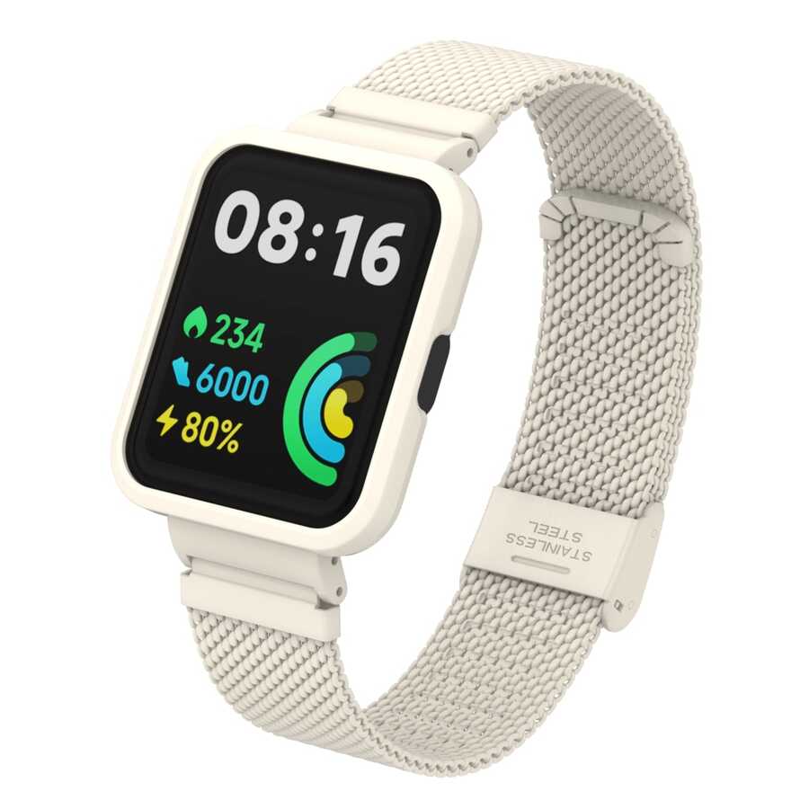 Xiaomi Redmi Watch 2 Lite Zore KRD-66 Metal Kordon - Krem