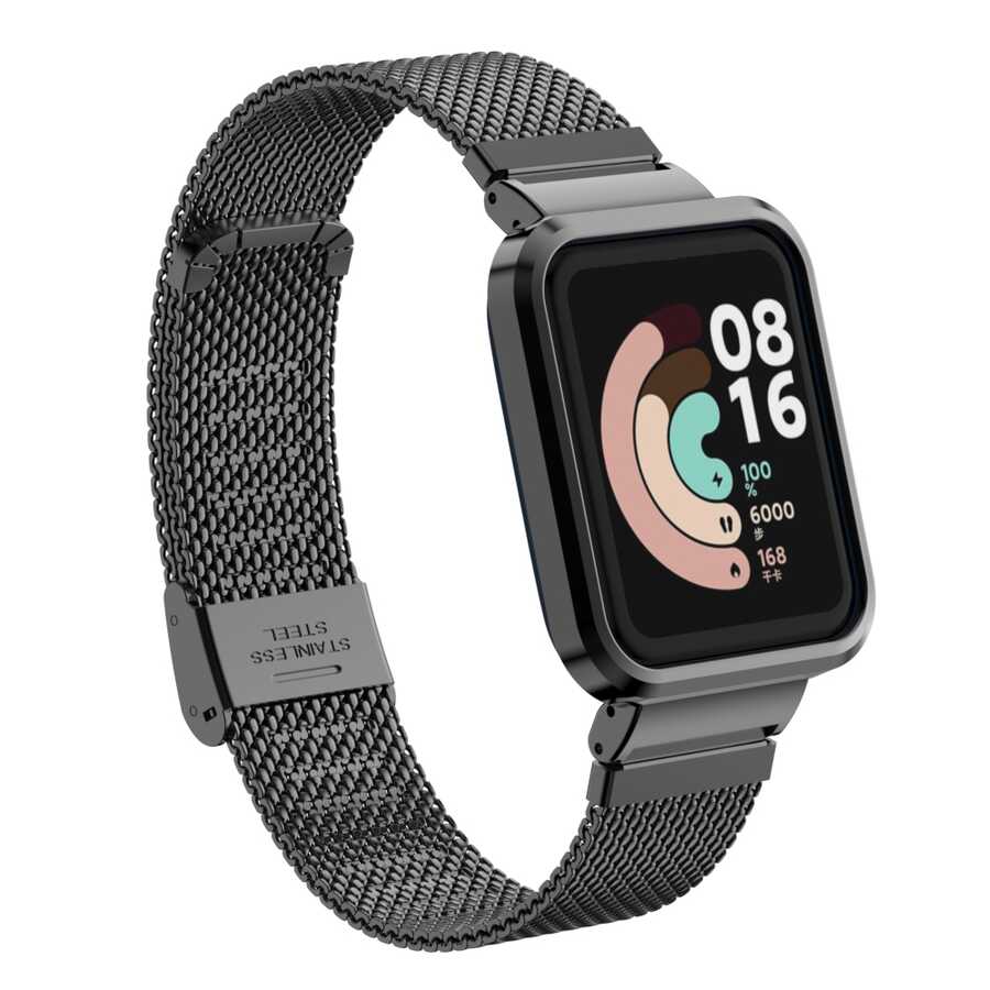 Xiaomi Redmi Watch (Mi Watch Lite) Zore KRD-59 Metal Kordon - Siyah