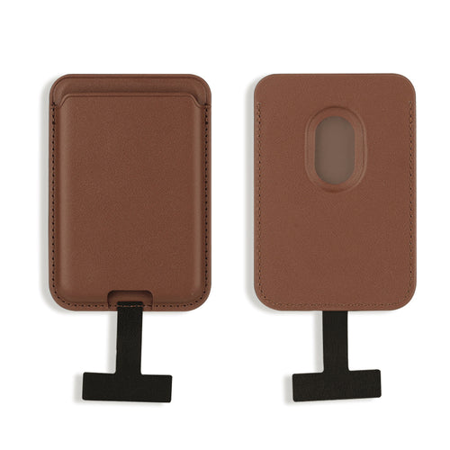 Zore CRD-09 Dahili Şarj Soket Aparatlı Magnetik PU Deri Kartlık - Koyu Kahve