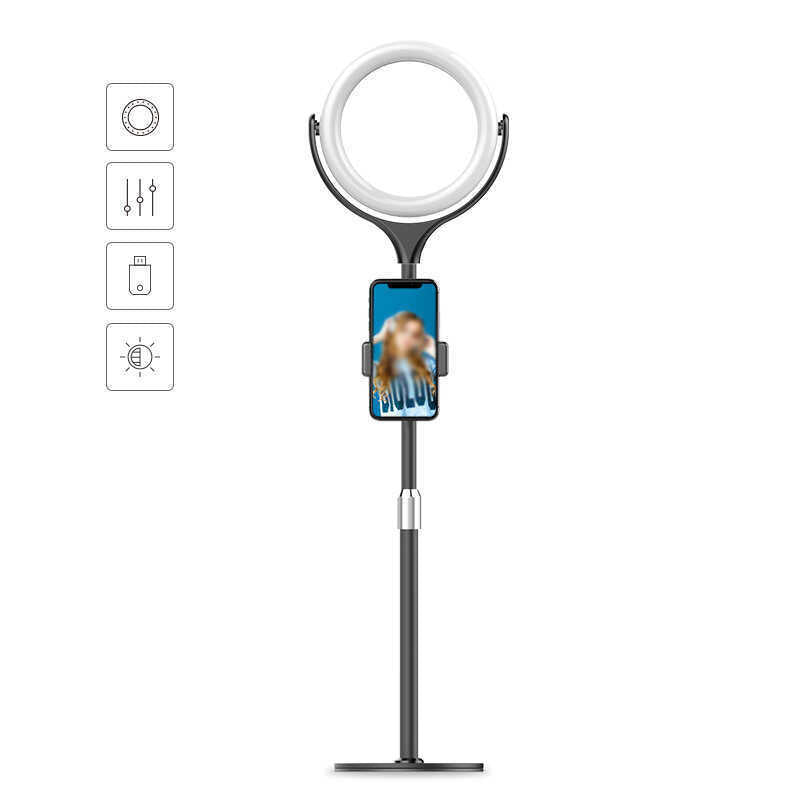 Zore F-537 30 Cm Işıklı Telefon Tutucu Ring Light - Siyah