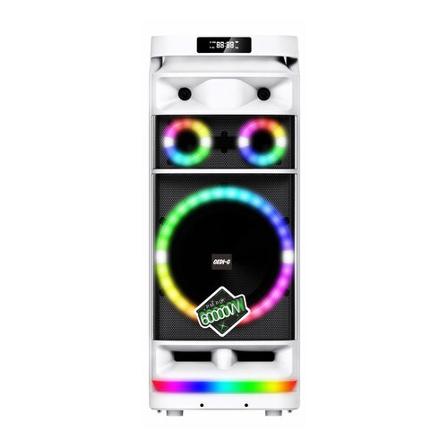 Zore GD-9012 Dijital LED Göstergeli Mikrofonlu RGB TWS 12 inç Stereo Bass Kablosuz Karaoke Hoparlör - Beyaz