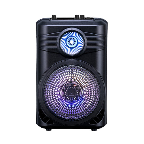 Zore GD-904 Dijital LED Göstergeli FM Radyolu Mikrofonlu RGB TWS 8 inç Stereo Bass Kablosuz Karaoke Hoparlör - Siyah