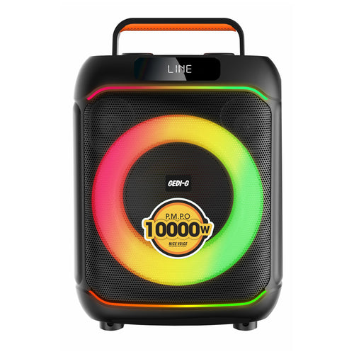 Zore GD-919 Dijital LED Göstergeli Mikrofonlu RGB TWS 8 inç Stereo Bass Kablosuz Karaoke Hoparlör - Siyah