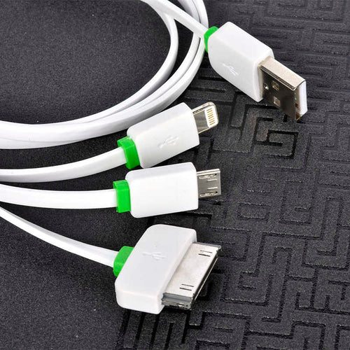 Zore High Speed 3 in 1 Lightning Micro Type-C Usb Kablo - Beyaz