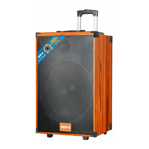 Zore LT-Q15A Dijital LED Göstergeli FM Radyolu Çift Mikrofonlu Kumandalı TWS Kablosuz Karaoke Hoparlör Speaker - Kahverengi