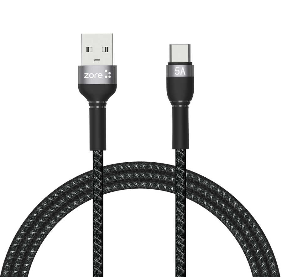 Zore Shira Serisi Type-C USB Kablo 1m - Siyah