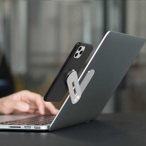 Zore SJ05 Laptop - Monitör Telefon Tutucu - Gümüş