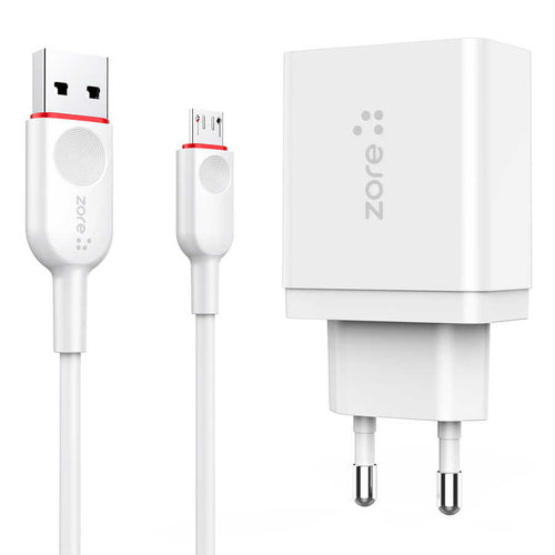 ​Zore XMac Serisi ZR-X2 Micro 2 in 1 Şarj Seti - Beyaz